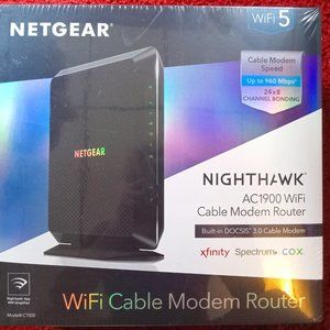 NETGEAR - Nighthawk AC1900 Router with DOCSIS 3.0 Cable Modem - Black